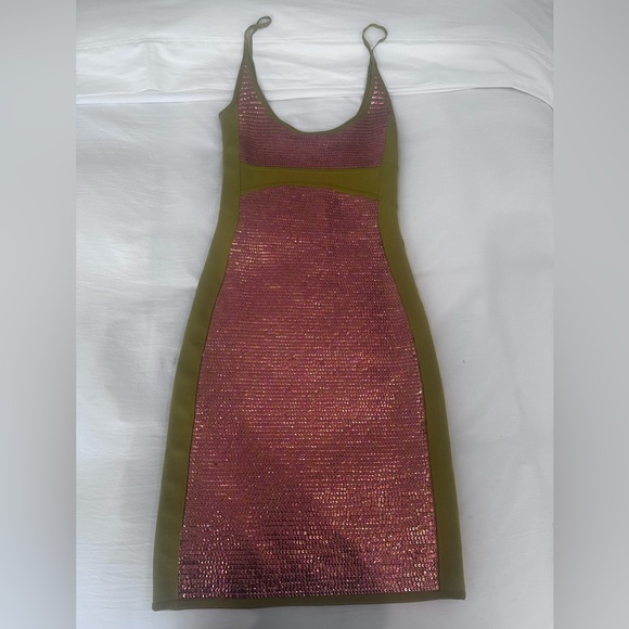 Herve Leger Dresses & Skirts - Herve Leger Olive and Maroon Midi Dress- two pieces - limited edition- RARE